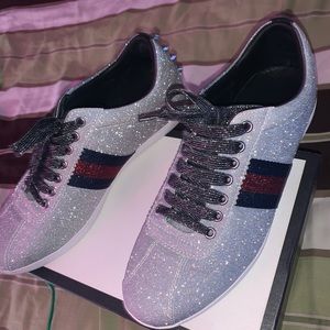 Gucci Men’s Glitter Web Sneaker with Studs